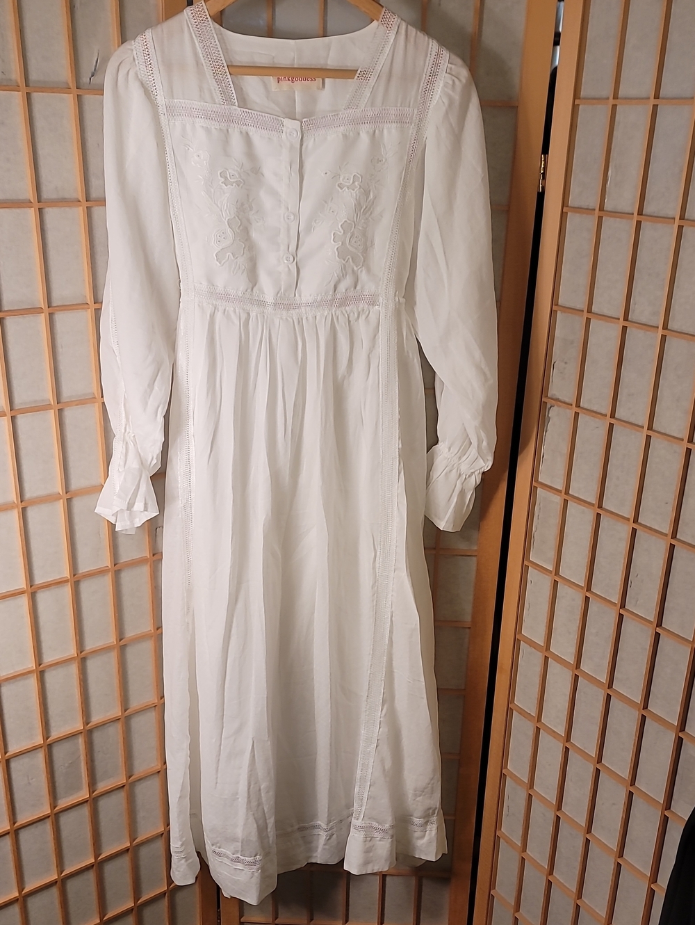 PINK GODDESS Long-Sleeve Maxi Dress